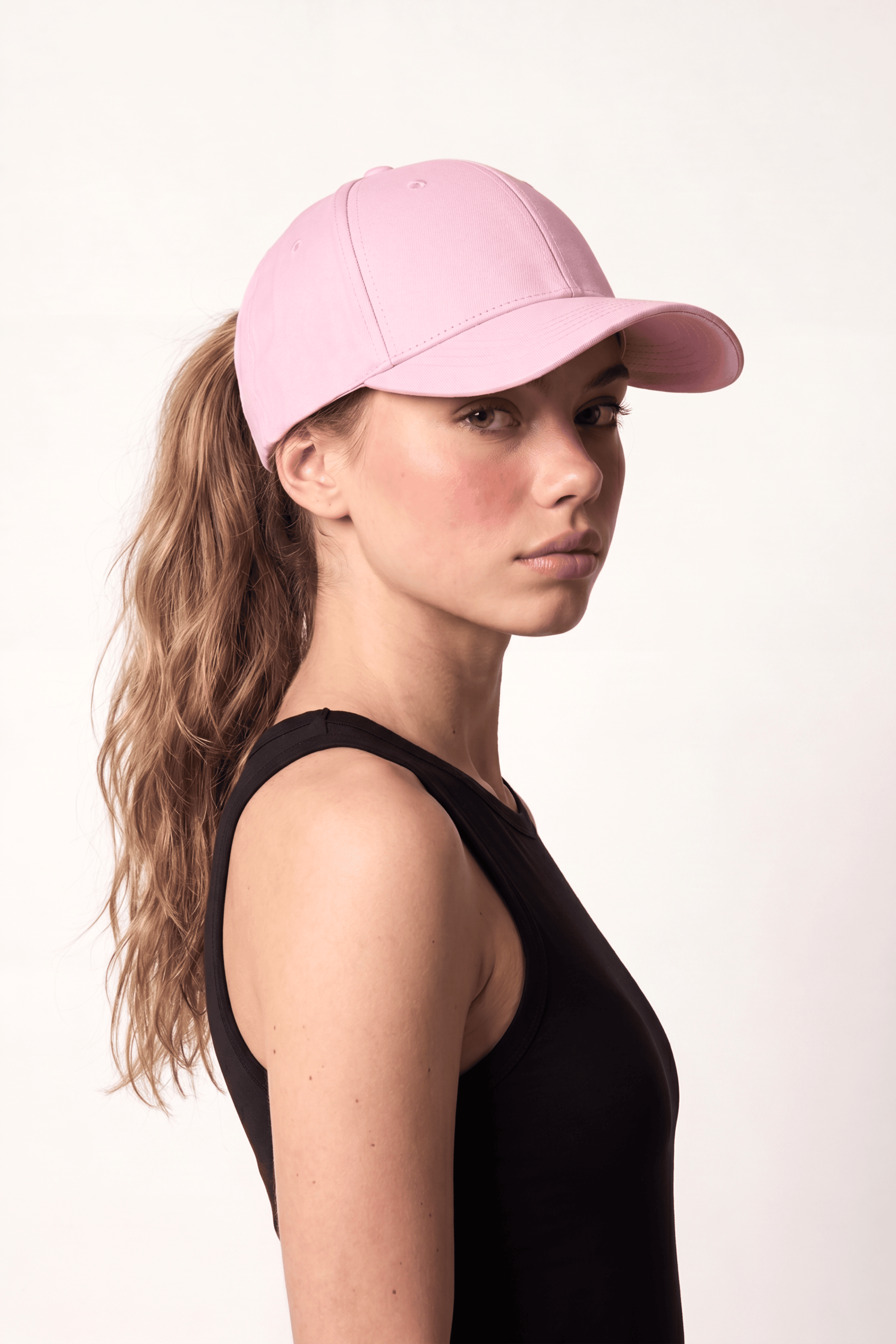 Bloom Pink Ponyte Cap