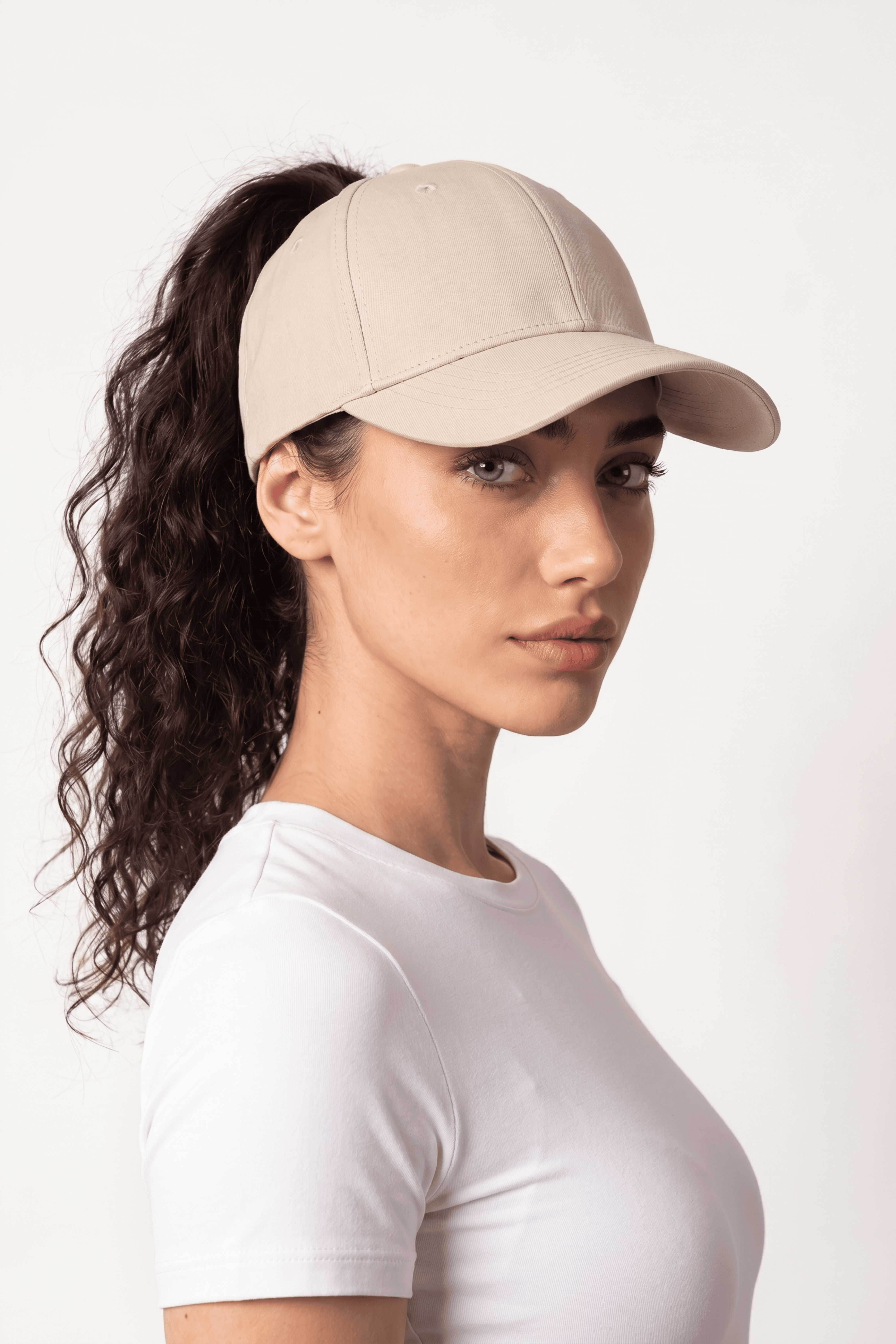 Sand Beige Ponyte Cap