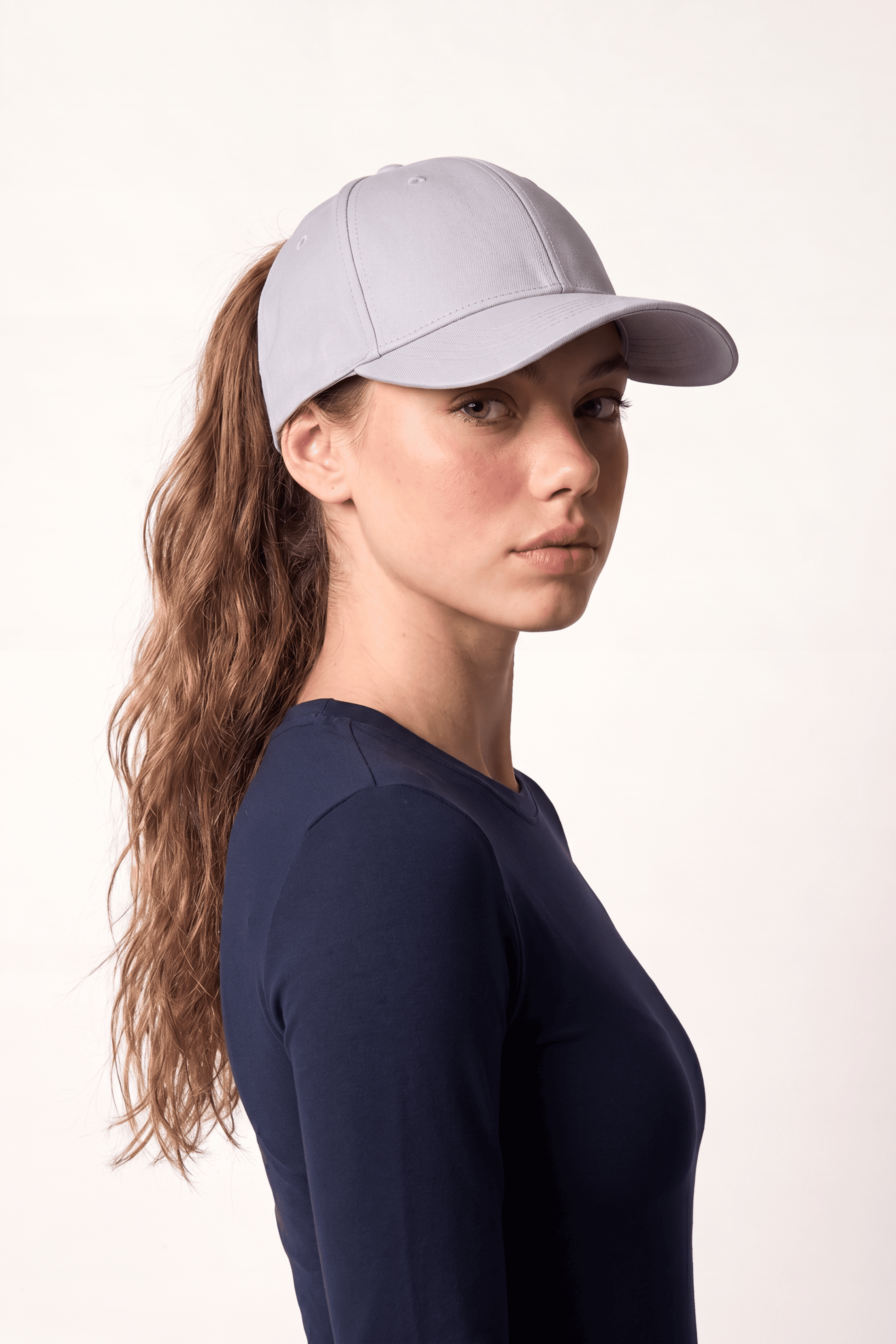 Ash Grey Ponyte Cap